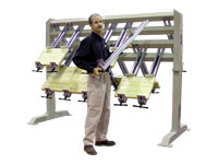 clamp rack with operator