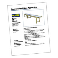 conveyorized glue applicator spec sheet